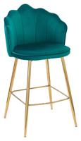 Artistiq Barkruk 'Alexander' Velvet, kleur groen (zithoogte 68cm) - thumbnail