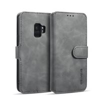 Dg. MING retro olie kant horizontale flip case met houder & kaartsleuven & portemonnee voor Galaxy S9 (grijs) - thumbnail