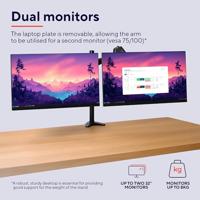 Trust Mara monitorarm, dubbele arm met 1 laptoparm, zwart - thumbnail