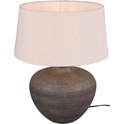 LED Tafellamp Keramiek - E27 Fitting - Mat Bruin - Stijlvolle Tafelverlichting