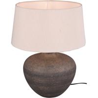 LED Tafellamp Keramiek - E27 Fitting - Mat Bruin - Stijlvolle Tafelverlichting - thumbnail