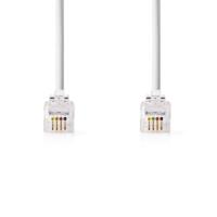 Telefoonkabel | RJ10 male - RJ10 male | 2,0 m | Wit - thumbnail