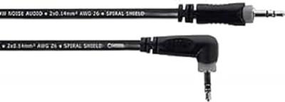 Cordial 14831 Jackplug Audio Aansluitkabel [1x Jackplug male 3,5 mm - 1x Jackplug male 3,5 mm] 0.50 m Zwart PVC-mantel, Verdraaid