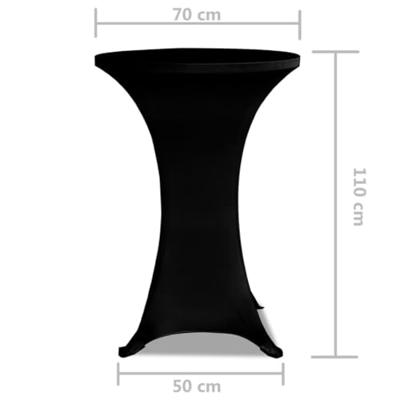 VidaXL Statafelhoes stretch ø70cm zwart (2 stuks)