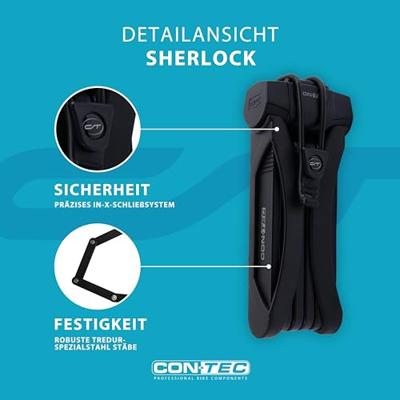 CONTEC vouwslot "sherlock" ct faltschl. sherlock 85 cm, black