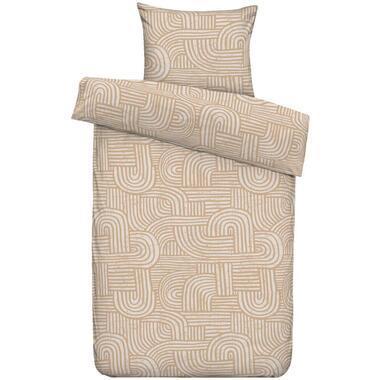 Dekbedovertrek Oregon - zand - 140x200/220 cm - Leen Bakker