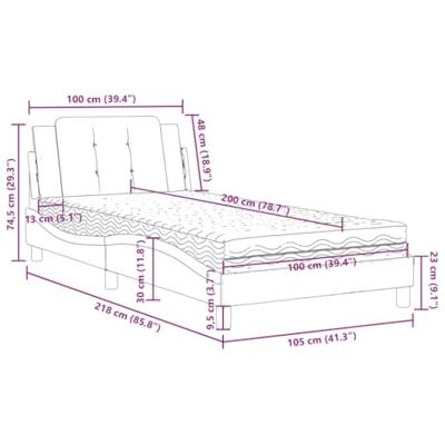 Bed met matras kunstleer wit 100x200 cm