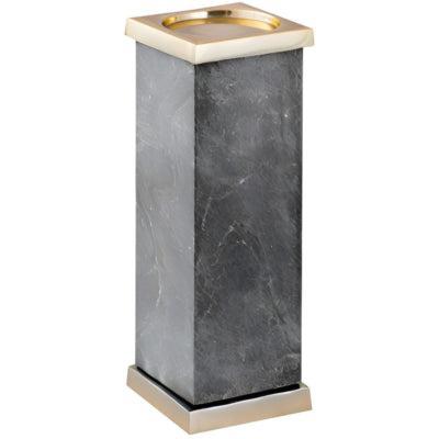 PTMD kaarsenhouder alanna marmer zwart/goudkleurig 33,5 cm | 2 stuks