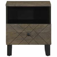 Nachtkastje 40x33x46 cm massief mangohout zwart - thumbnail