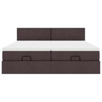 Ottoman bed met matrassen 180x200cm stof donkerbruin - thumbnail