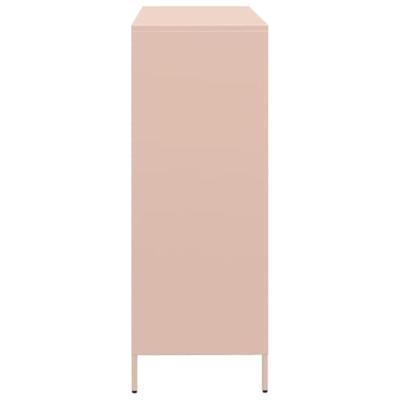 Hoge kast 101,5x39x103,5 cm staal roze