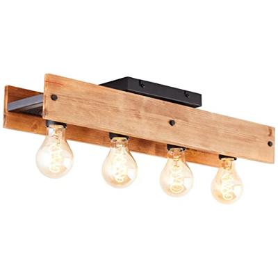 Brilliant PlafondlampCalandra 4-lichts zwart met houtbruin - 99450/76