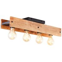 Brilliant PlafondlampCalandra 4-lichts zwart met houtbruin - 99450/76 - thumbnail