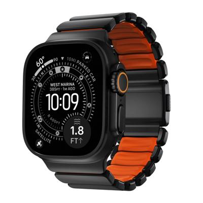 Nomad Stratos horlogeband zwart hardware 45/46/49mm - Ultra Orange Nomad Stratos horlogeband zwart hardware 45/46/49mm - Ultra Orange