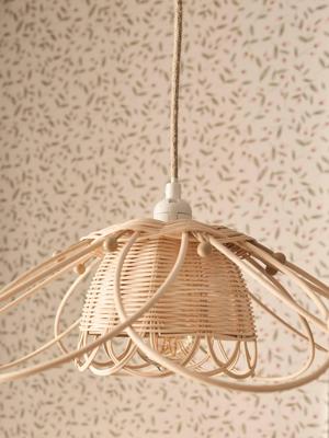 Elektrische kabel en fitting voor lampen beige