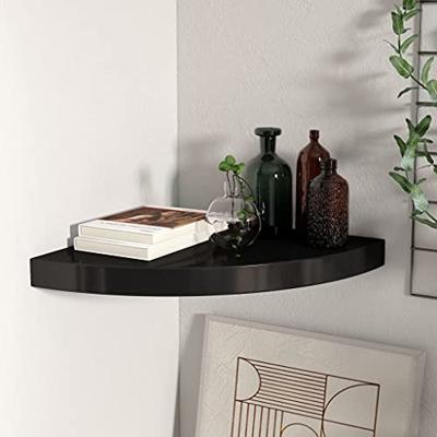VidaXL Hoekschap zwevend 35x35x3,8 cm mdf zwart VidaXL Hoekschap zwevend 35x35x3,8 cm mdf zwart