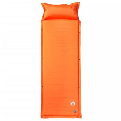 VidaXL Kampeermatras met kussen zelfopblazend 1-persoons oranje VidaXL Kampeermatras met kussen zelfopblazend 1-persoons oranje