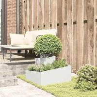 VidaXL Tuin bloempot wit 60 x 60 x 50 cm koudgewalst staal - thumbnail