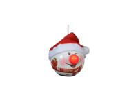 Led kerstbal foam 6.5 cm sneeuwpop muts - thumbnail
