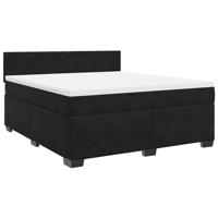 Boxspring met matras fluweel zwart 180x200 cm - thumbnail
