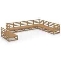 10-delige Loungeset massief grenenhout honingbruin - thumbnail