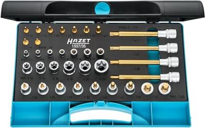 HAZET Gereedschapset 1557/35 - 1/4 inch (6,3 mm) vierkant hol, 1/2 inch (12,5 mm) vierkant hol - Buiten-TORX®-profiel, Binnen-TORX®-profiel - 35-delig HAZET Gereedschapset 1557/35 - 1/4 inch (6,3 mm) vierkant hol, 1/2 inch (12,5 mm) vierkant hol - Buiten-TORX®-profiel, Binnen-TORX®-profiel - 35-delig