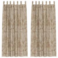 VidaXL Velvet gordijnen 2 pcs champagne 245 x 140 cm fluweel - thumbnail