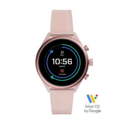 Horlogeband Smartwatch Fossil FTW6056 Silicoon Roze 18mm Horlogeband Smartwatch Fossil FTW6056 Silicoon Roze 18mm