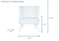 Leunstoel DKD Home Decor 73 x 67 x 85 cm Blauw Hout Wit - thumbnail