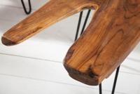 Massieve salontafel WILD 100cm teak massief houten boomschijf haarspeldpoten - 38797 - thumbnail
