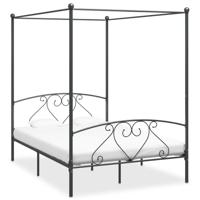 Hemelbedframe metaal grijs 140x200 cm - thumbnail