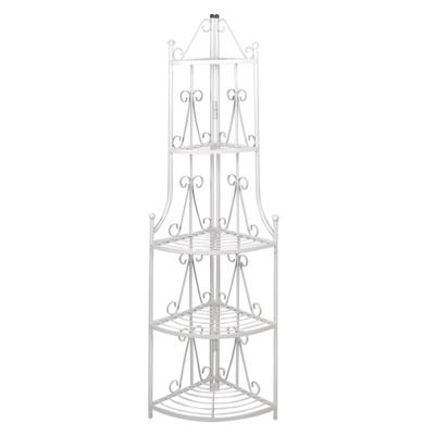 VidaXL Hoekig plantenrek romy (wit)