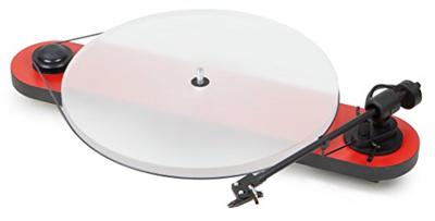 Pro-Ject Elemental Phono USB - Plug & Play Draaitafel - Ortofon OM-cartridge Optimalisatie, Kunststenen Zwaartepunt, Hoge Kwaliteit Vinyl Opname -Rood/Zwart