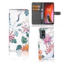 OnePlus Nord 2 5G | Telefoonhoesje | Met pasjeshouder | Bird Flowers - thumbnail