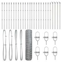 VidaXL Afrasteringspaal zilver 50 x 0,6 m (36 mm gaas) staal - thumbnail