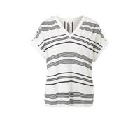 s.Oliver gestreepte top ecru/zwart - thumbnail