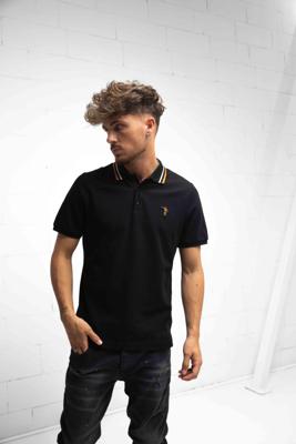 Cruyff Dos Rayas Polo Heren Zwart - Maat L - Kleur: Zwart | Soccerfanshop