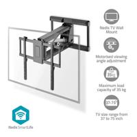 Nedis Gemotoriseerde TV-Muurbeugel | 37 - 75 " | Maximaal schermgewicht: 35 kg | Draaibaar | Minimale muurafstand: 153 mm | Maximale muurafstand: 485 - thumbnail