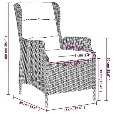 9-delige Tuinset donkergrijs