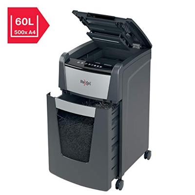 Rexel Optimum AutoFeed+ 225X Papierversnipperaar 225 vellen Micro cut 4 x 25 mm P-4 60 l Ook geschikt voor Paperclips, Nietjes, Creditcards