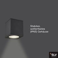 SLV 1003421 ENOLA SQUARE M LED-plafondlamp LED vast ingebouwd 10 W Antraciet - thumbnail
