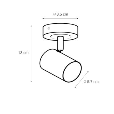 QAZQA Moderne spot zwart met hout kantelbaar - Jeana