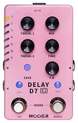 Mooer D7 X2 Delay stereo effectpedaal met 14 delay types
