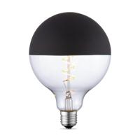 Edison Vintage E27 LED filament Spiraal lichtbron - Globe - Helder - zwart - 12.5/12.5/17cm - G125 - Vintage LED lamp - Dimbaar - 4W 280lm 3000K - warm wit licht - geschikt voor E27 fitting - thumbnail