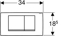 Bedieningsplaat Geberit Twinline 30 Frontbediening Wit - thumbnail