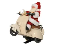 Kerstbeeld Kerstman op Scooter LED 20cm - thumbnail