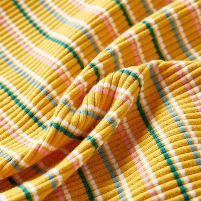 Kindershirt met lange mouwen lage col 128 gestreept okerkleurig Kindershirt met lange mouwen lage col 128 gestreept okerkleurig