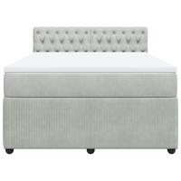 Boxspring met matras fluweel lichtgrijs 140x200 cm - thumbnail