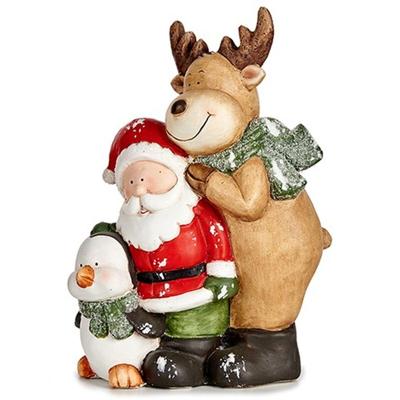 Decoratieve figuren Kerstmis Wit Bruin Zwart Groen Keramisch 14 x 37,5 x 27,5 cm