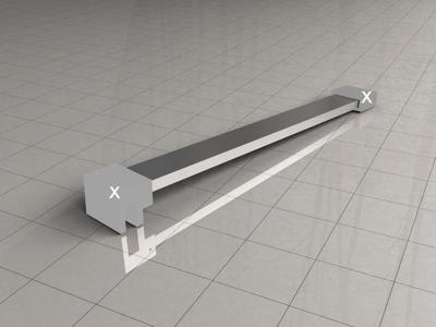 Wiesbaden losse vierkante stabilisatiestang 120 cm